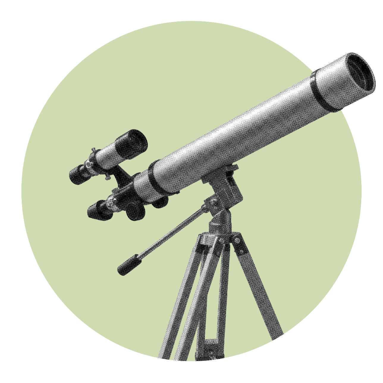 Sectors header - green circle with a telescope in front of it